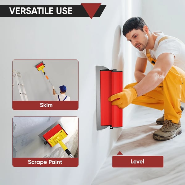 Spartelsæt til gipsvæg - Spartelblade - 4 stk - Fleksible blade - 25/40/60/80 cm - Udjævning & finish - CE