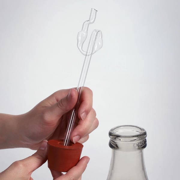 Gærlås til vin - Fermentationsrør - Til glasballon/damejeanne - Luftlås til gæring