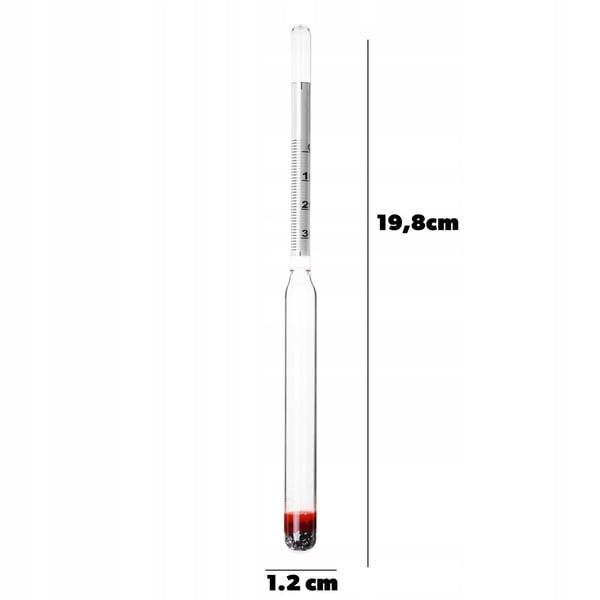 Vinometer - Hydrometer til vin - Måler alkohol- og sukkerindhold - Præcis aflæsning - Til hjemmebryg - FCM-certificeret