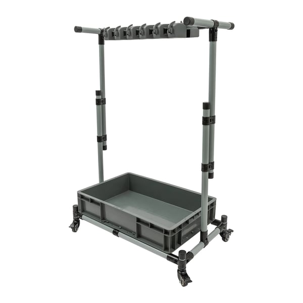 Rengøringsstativ - Gulvstående Moppeholder - Flytbar - Til Moppe Og Kost - Jern + PP - Sort