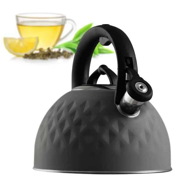 Vandkedel - Komfurkedel - 2,5 L - Stål - Induktion & gas - Med fløjte - Ergonomisk hank - Traditionelt design