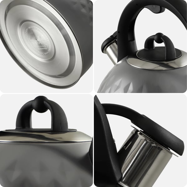 Vandkedel - Komfurkedel - 2,5 L - Stål - Induktion & gas - Med fløjte - Ergonomisk hank - Traditionelt design
