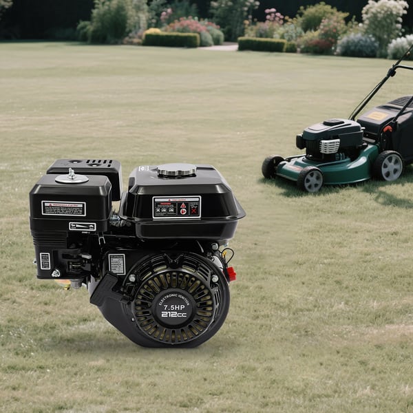 Benzinmotor til go-kart - OHV 4-takt 212 cc - 7,5 hk (4,0 kW) - Enkeltcylindret - Luftkølet - Snoretrækstart - 3600 o/min - Sort
