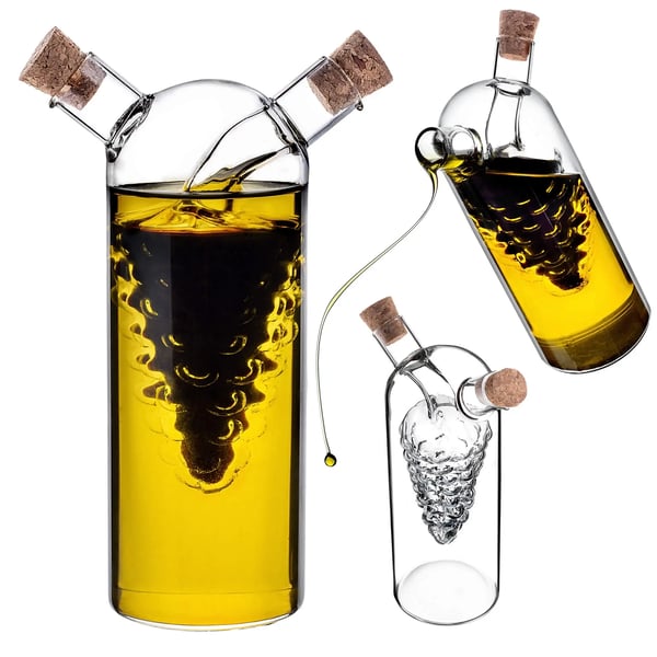 Olie- og eddikeflaske - Dispenser - Borosilikatglas - FCM-certificeret