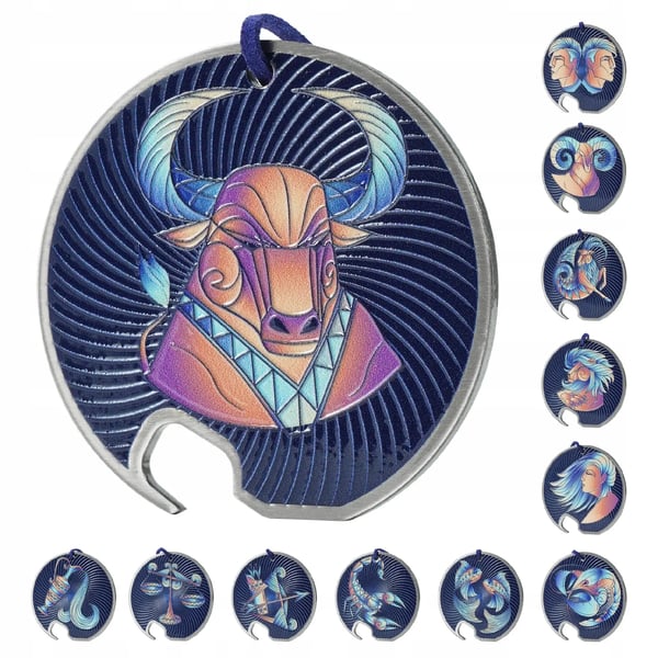 Tyr (Taurus) Stjernetegn - Flaskeåbner/Kapselåbner - Stål - Tyrmotiv