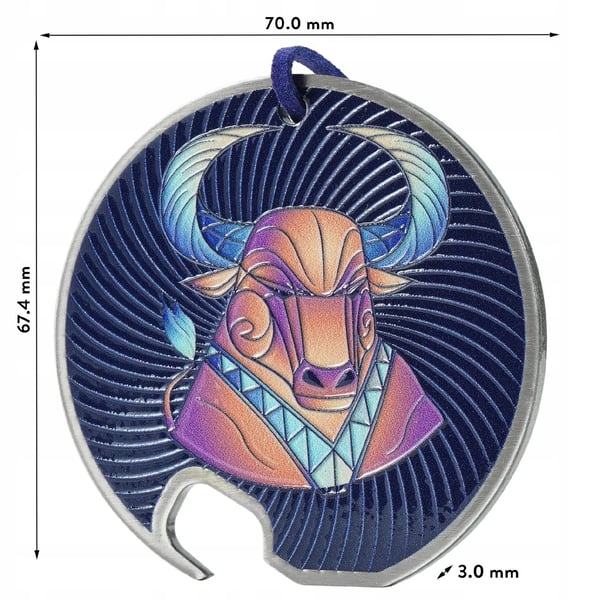 Tyr (Taurus) Stjernetegn - Flaskeåbner/Kapselåbner - Stål - Tyrmotiv