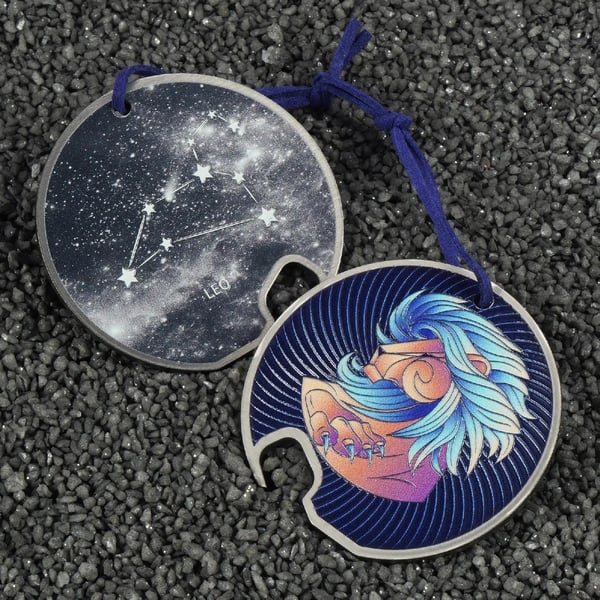 Zodiac Løven - Flaskeåbner/Kapselåbner - Stål - Løvemotiv - Stjernetegn