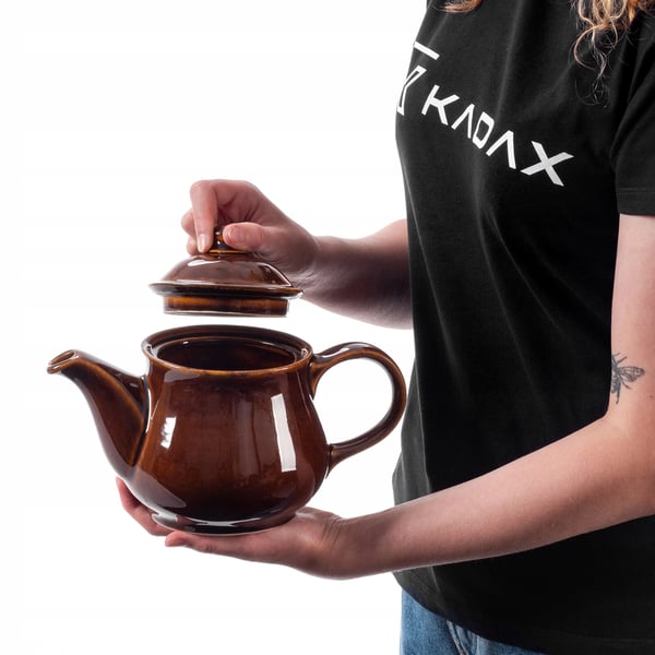 Te- og kaffekande - Stentøj - 1 l - Brun