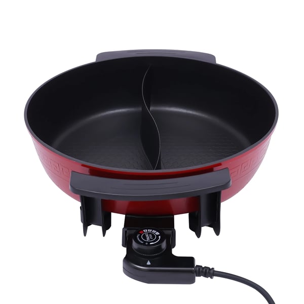 Fonduegryde - Elektrisk med varmeplade og låg - 6 liter - 2 rum - 1300 W - Himmelblå