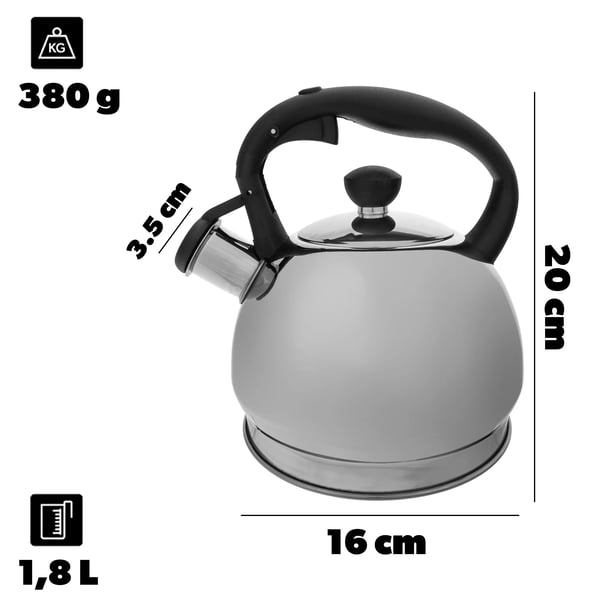 Vandkedel - Fløjtetekedel - Rustfrit stål - 1,8 l - Sølv