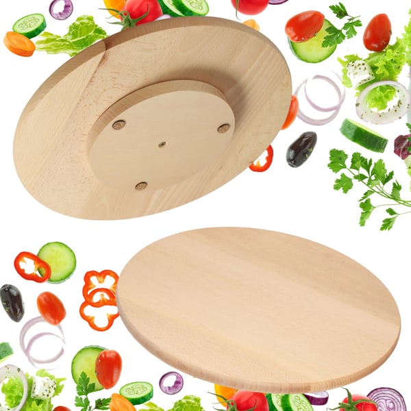 Drejbar serveringsbakke Lazy Susan - Rund drejetallerken - Diameter 55 cm - Brun