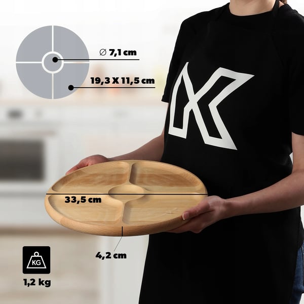 Serveringsfad - Snackfad - Rund - 4 rum - CE/EU - Fremstillet i Polen