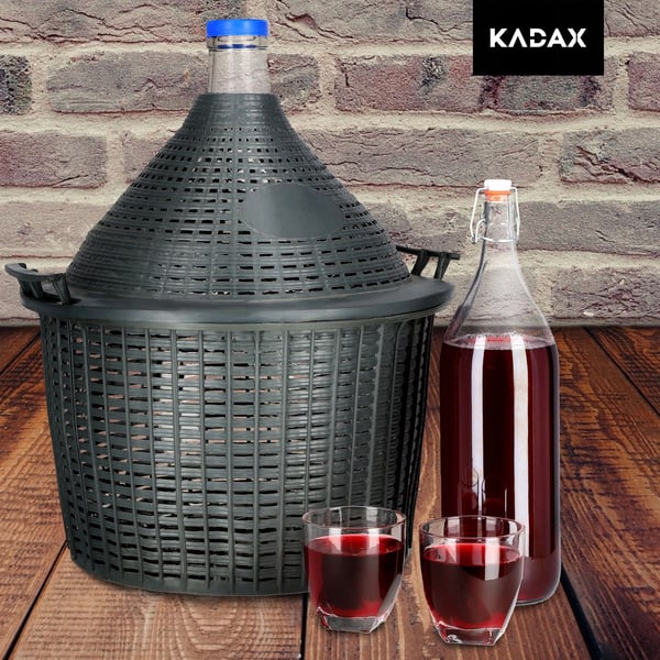 Glasflaske - Kapacitet 2 l - Med Prop - Til Vin, Juice og Tinktur