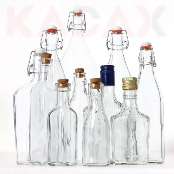 Glasflaske - Kapacitet 2 l - Med Prop - Til Vin, Juice og Tinktur