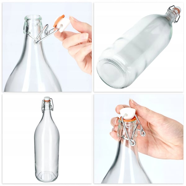 Glasflaske - Kapacitet 2 l - Med Prop - Til Vin, Juice og Tinktur