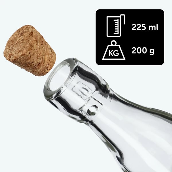 Glasflasker Sæt - Olivenolie/Eddike Dispenser - 6 stk. - 225 ml - Anti-dryp Tud med Prop