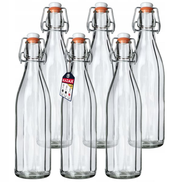 Glasflaska - Tinktur-/juiceflaska - 500 ml - Med kork - 6-pack - Återanvändbar