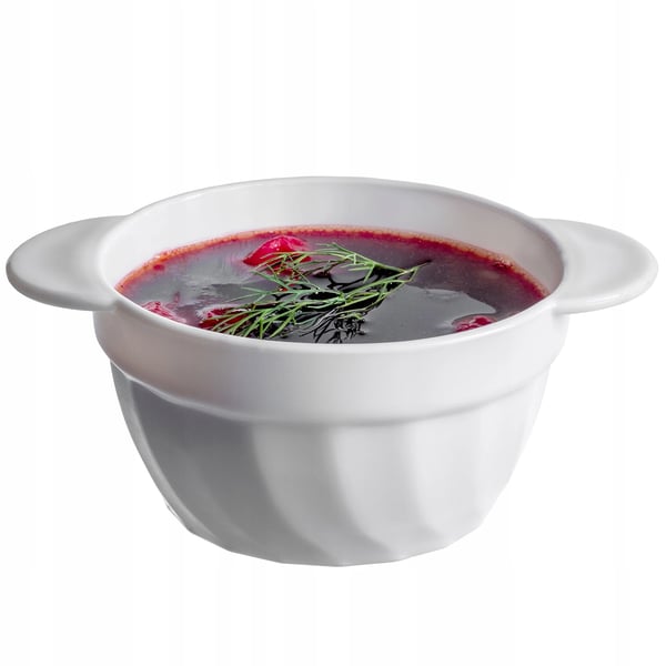 Suppeskål - Bouillonkop - 650 ml - Med håndtag - Hvid