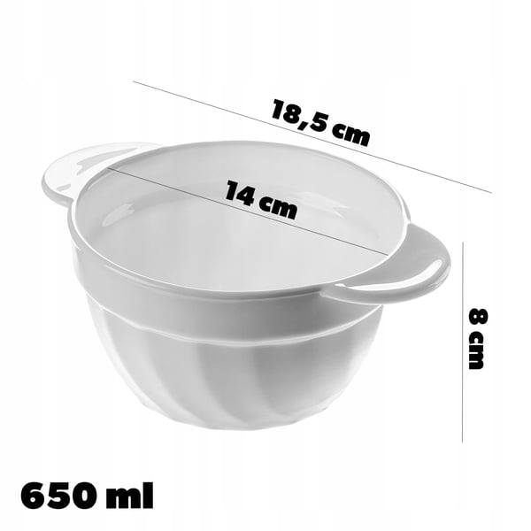 Suppeskål - Bouillonkop - 650 ml - Med håndtag - Hvid