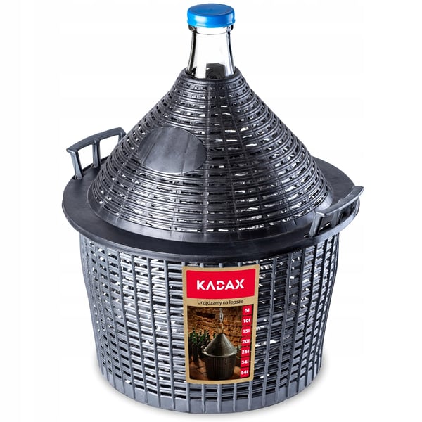 Vinballon - Damejeanne - 34 L - Med Kurv - Skruelåg - Til Vin