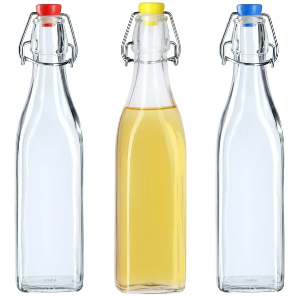 Glasflaskor 3-pack - Flaskor för tinktur, vin, likör och sprit - 500 ml (0,5 l)