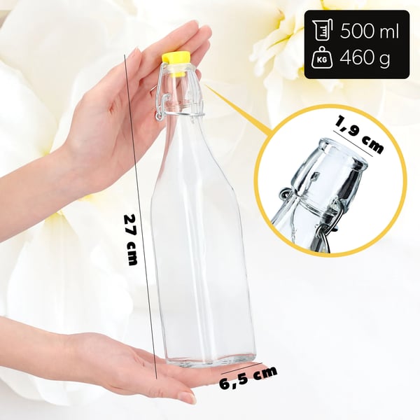 Glasflaskor 3-pack - Flaskor för tinktur, vin, likör och sprit - 500 ml (0,5 l)