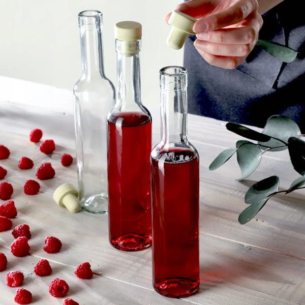 Flasker til tinkturer - 6-pak - 250 ml - Med korkprop - Hals Fi17