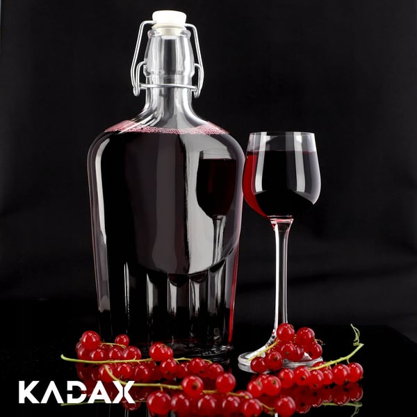 Glasflaske - Med prop - 500 ml - Til vin, likør, tinktur og spiritus