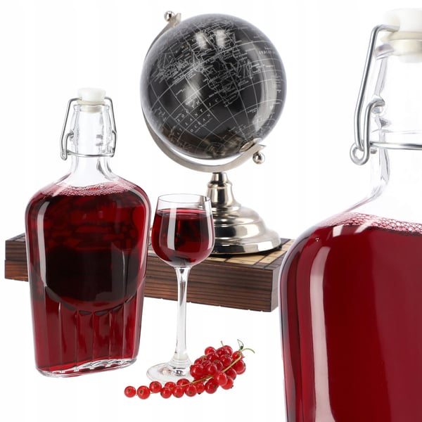 Glasflaske - Med prop - 500 ml - Til vin, likør, tinktur og spiritus