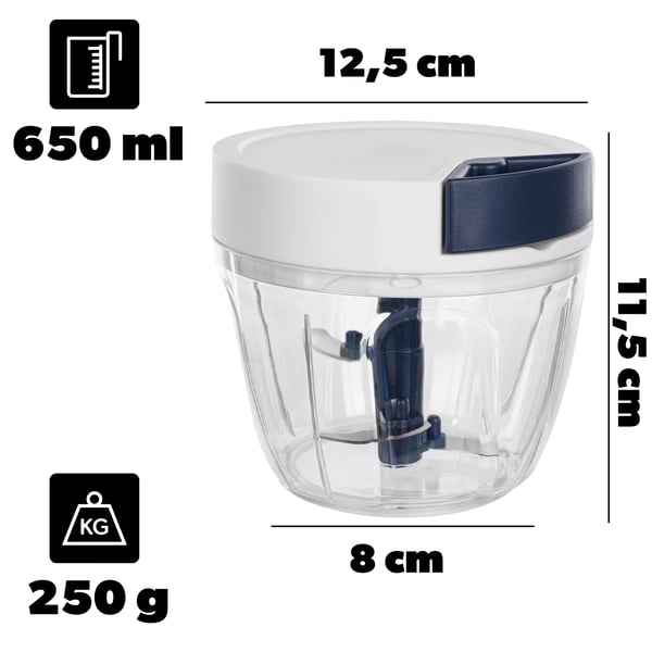 Løghakker - Manuel grøntsagshakker - 650 ml - Håndholdt - Kompakt - Universal
