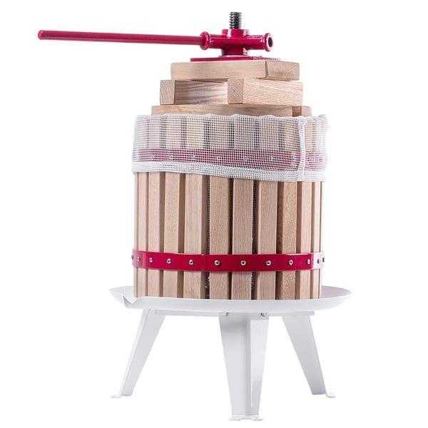Frugt- og bærpresse - Saftpresser - 12 l kapacitet - Med filterpose - Til juice, vin, tinkturer - CE/EU-certificeret - Fremstillet i Polen