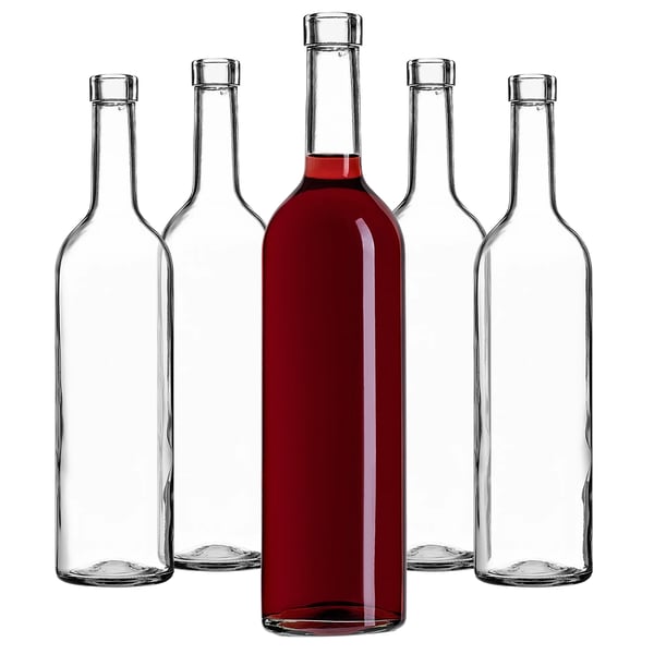 Vinflaskor - Glasflaskor - 750 ml - Klarglas - Utan Kork - 10-pack