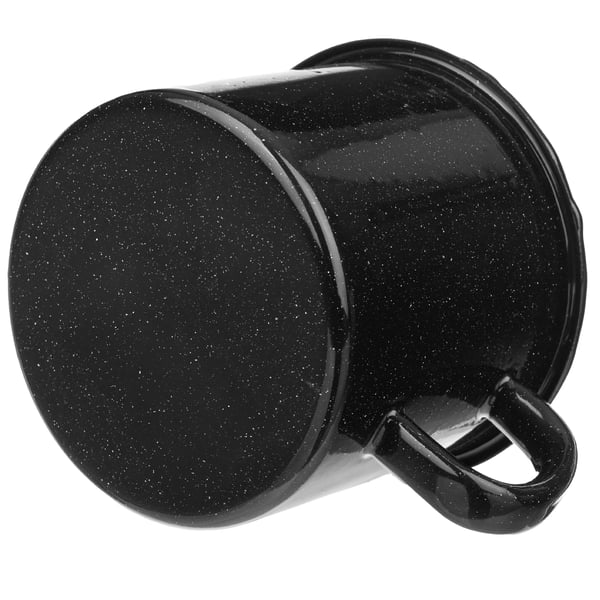 Emaljekrus - Campingkrus - 400 ml - Slidstærk emalje - Let - Sort