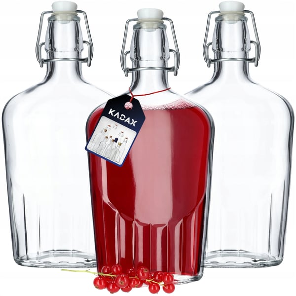 Glasflasker - Flasker med prop - 0,5 l, 3 stk., Til juice & tinktur, Lufttæt lukning, Genanvendelige