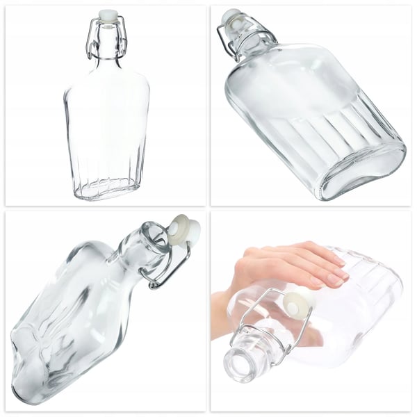 Glasflasker - Flasker med prop - 0,5 l, 3 stk., Til juice & tinktur, Lufttæt lukning, Genanvendelige