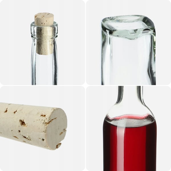 Glasflasker - Tinkturflasker 500 ml - 6-pak - Med korkprop Ø19 mm - Til likør og tinkturer