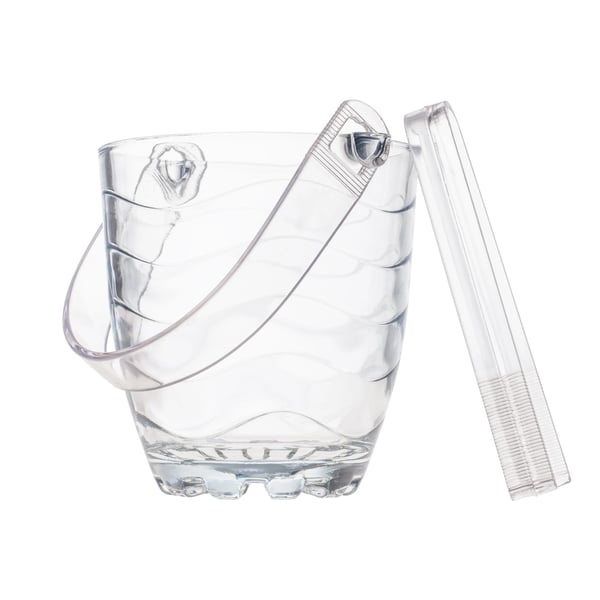 Isspand - Isbeholder - Med Tang - Håndtag i Glas - Til Bar og Fest