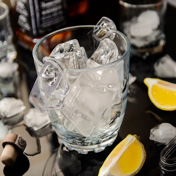 Isspand - Isbeholder - Med Tang - Håndtag i Glas - Til Bar og Fest