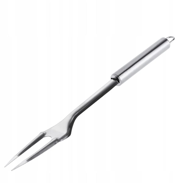 Grillihaarukka - Lihahaarukka - Ruostumaton teräs - Pituus 33 cm - Grillaukseen ja paistamiseen - Hopea
