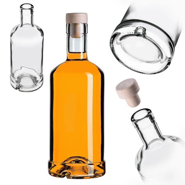 Glasflaske - 500 ml - Med syntetisk prop - 50-pak