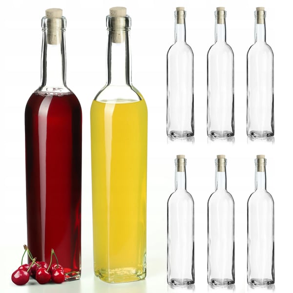 Flaskor för tinkturer & likörer - 8-pack 500 ml - Med kork - Fi 19 mm