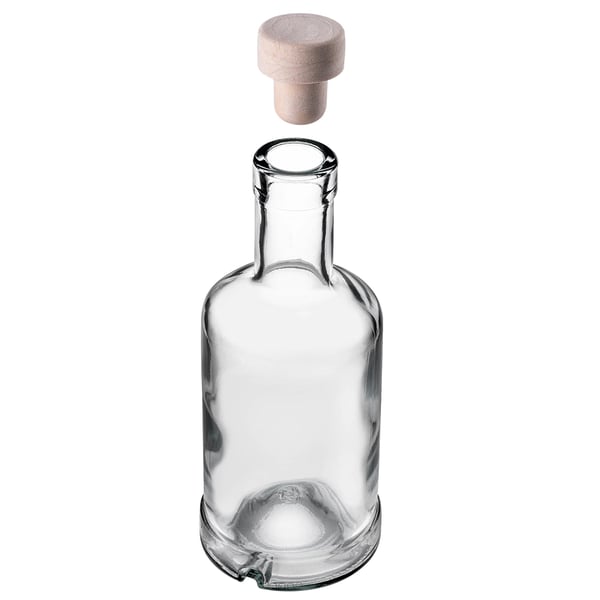 Glasflaskor - 250 ml med syntetisk kork - 10-pack - Påfyllningsbara - Klarglas