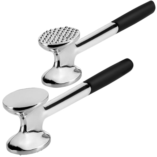Kødhammer - Kødmører - Dobbeltsidet - Aluminiumlegering - Robust metal - Til koteletter og schnitzel - CE/EU-godkendt