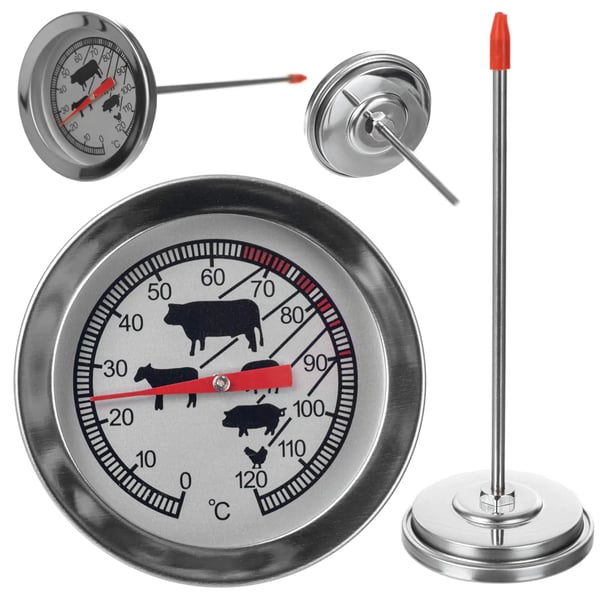 Stektermometer - Kötttermometer - Längd 14,5 cm - Stål - CE/EU-certifierad