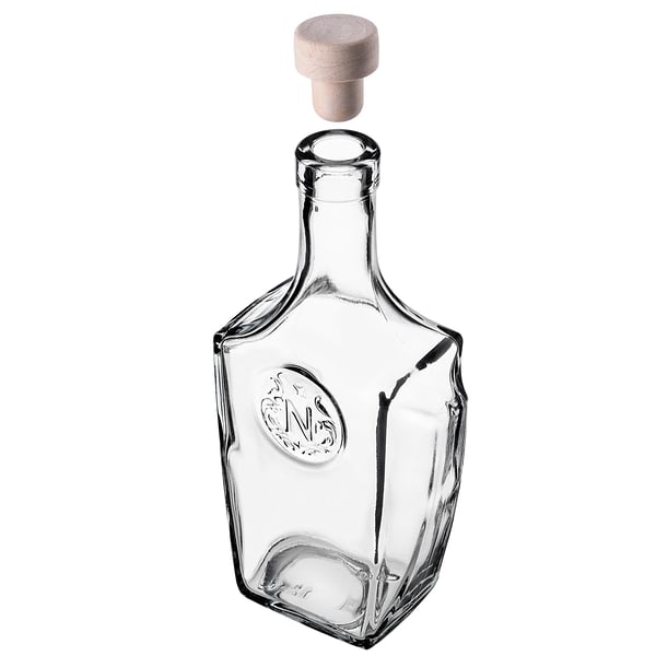Glasflaska - Tinkturflaska - 500 ml - Syntetisk kork - 5-pack