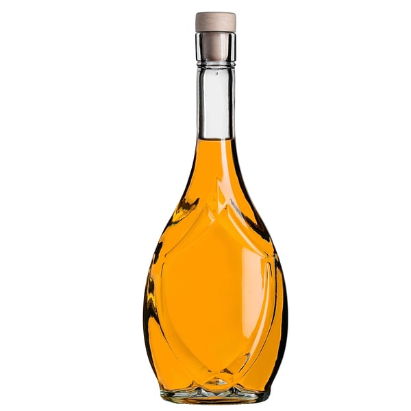 Glasflaske - Tinkturflaske - 500 ml - Syntetisk prop - 5-pak