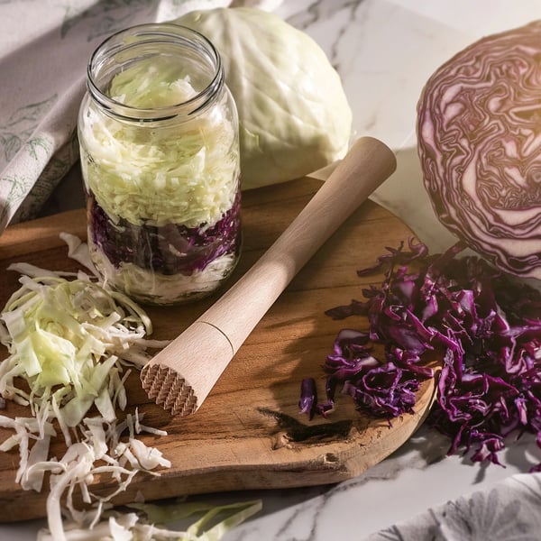 Træstamper til fermentering - Surkålsstamper - Ergonomisk greb - Fødevaregodkendt - Glat overflade - CE/EU