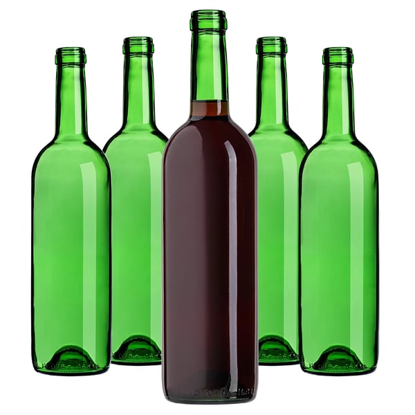 Vinflasker - 750 ml - 30-pak - Uden prop - Grøn