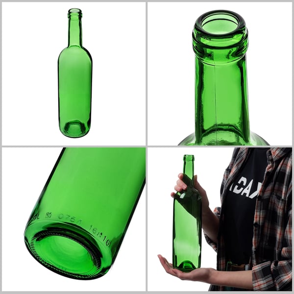 Vinflasker - 750 ml - 30-pak - Uden prop - Grøn