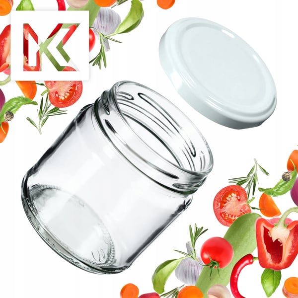 Glaskrukker - Konservesglas 200 ml - 10-pak - Skruelåg Ø66 mm - Til Honning & Syltetøj - Klart Glas